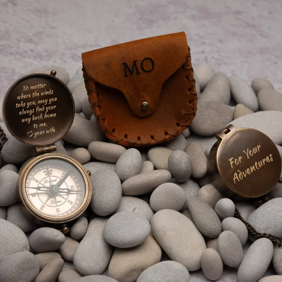 Personalized Handmade Working Brass Compass Gift for Men