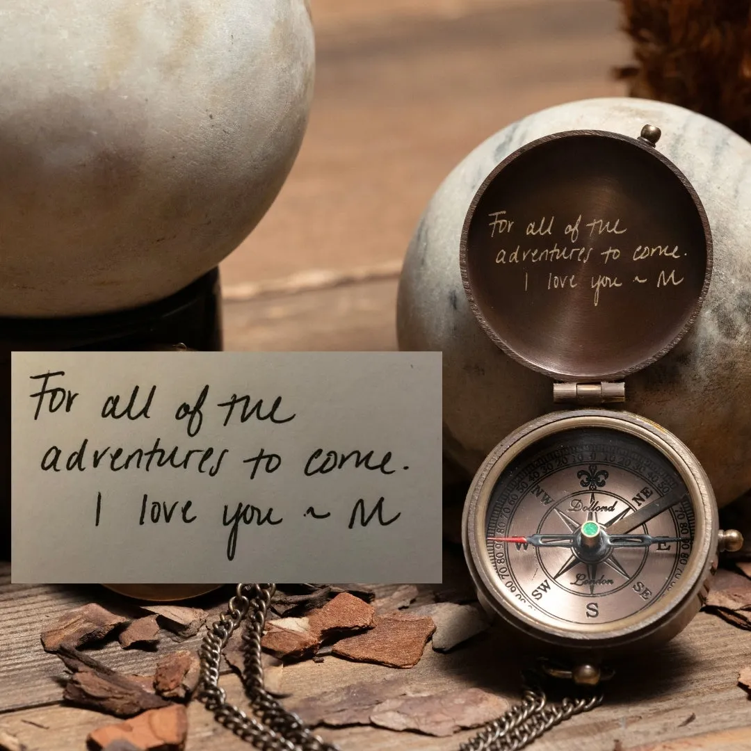 Personalized Handmade Working Brass Compass Gift for Men