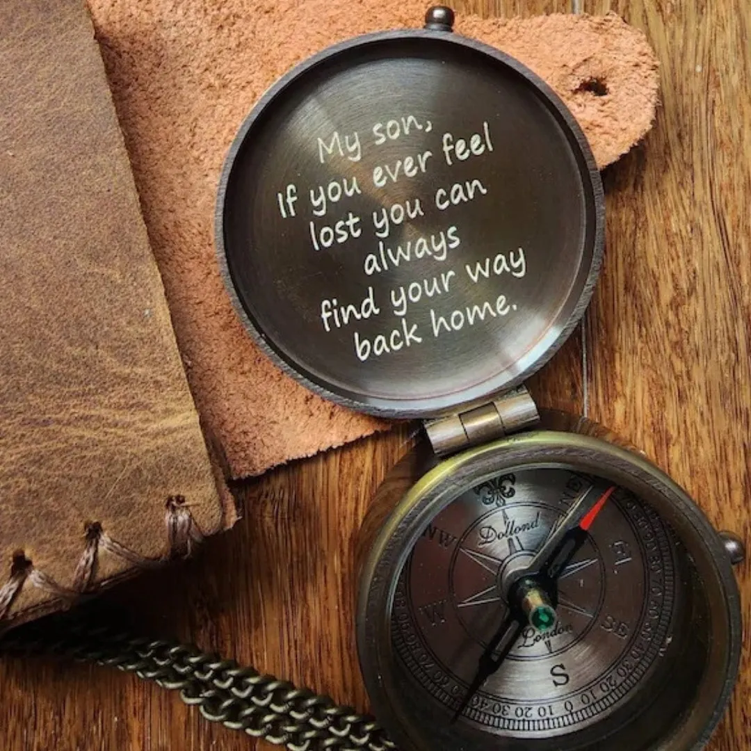 Personalized Handmade Working Brass Compass Gift for Men