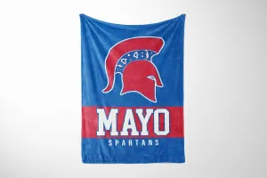 PERSONALIZED RETRO SPARTAN HEAD BIXBY BASKETBALL GRAY SHERPA BLANKET