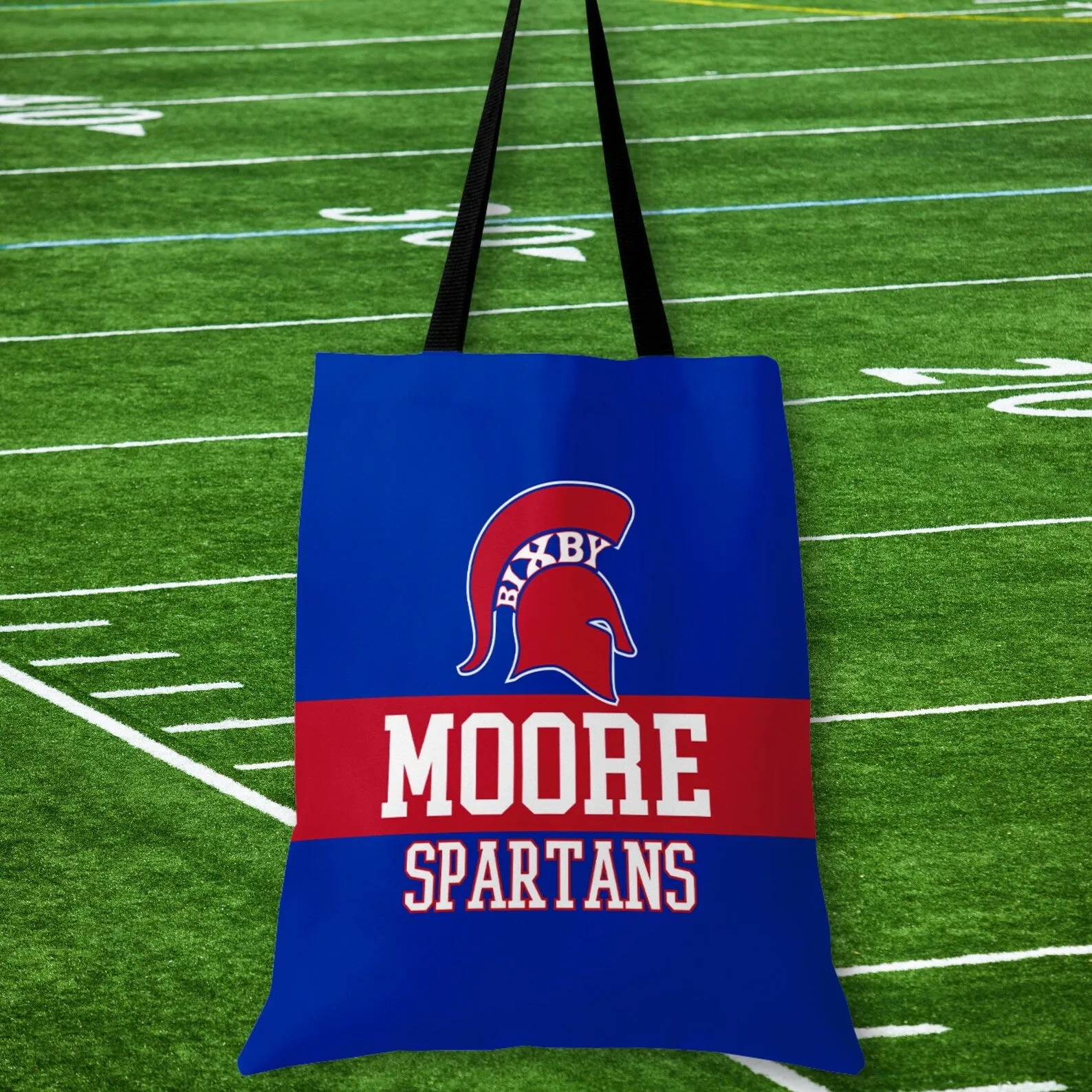 PERSONALIZED RETRO SPORTS BIXBY SPARTAN 14x16 CANVAS TOTE BAG