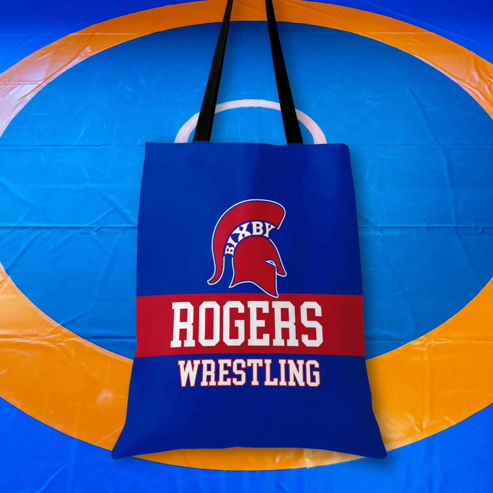 PERSONALIZED RETRO SPORTS BIXBY SPARTAN 14x16 CANVAS TOTE BAG