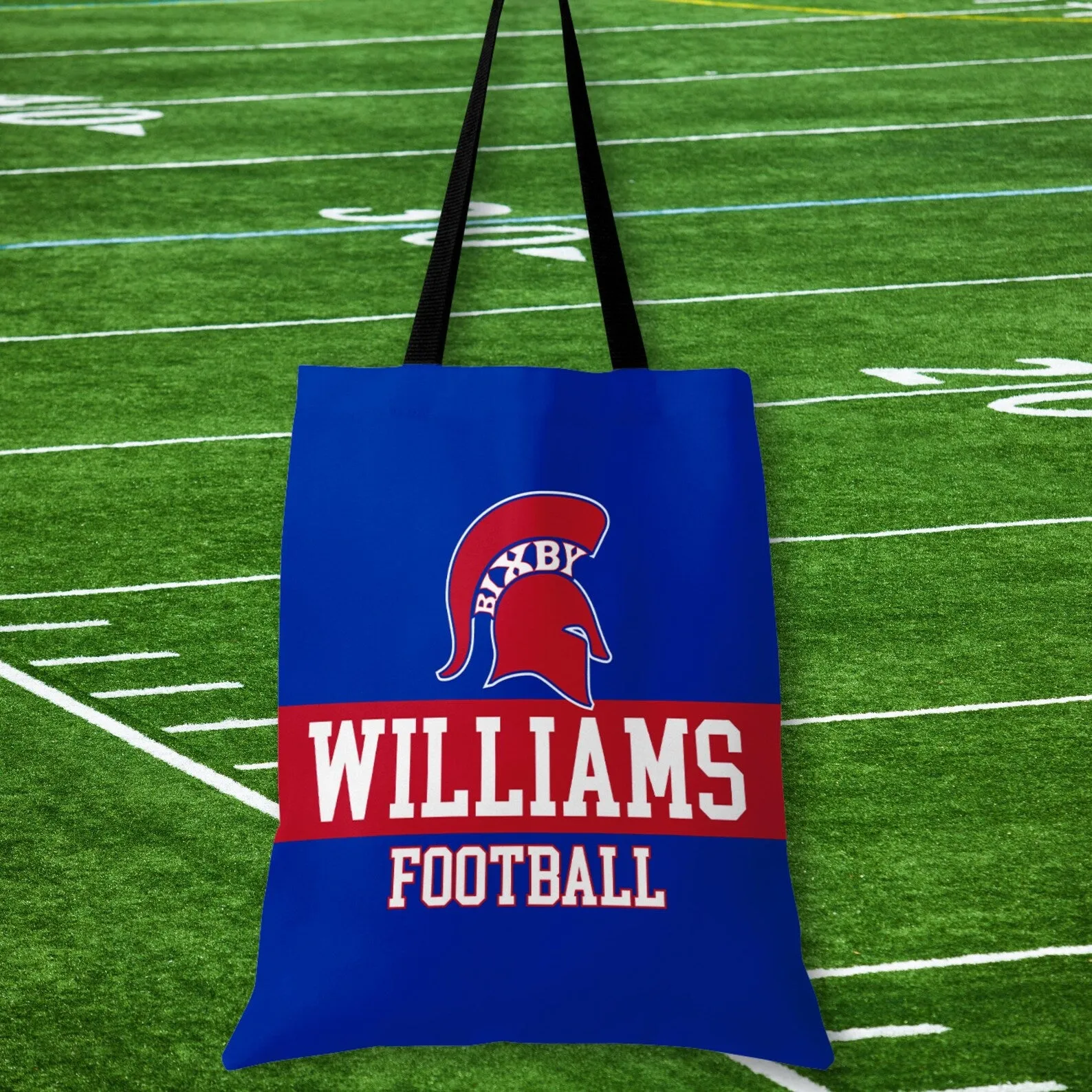 PERSONALIZED RETRO SPORTS BIXBY SPARTAN 14x16 CANVAS TOTE BAG