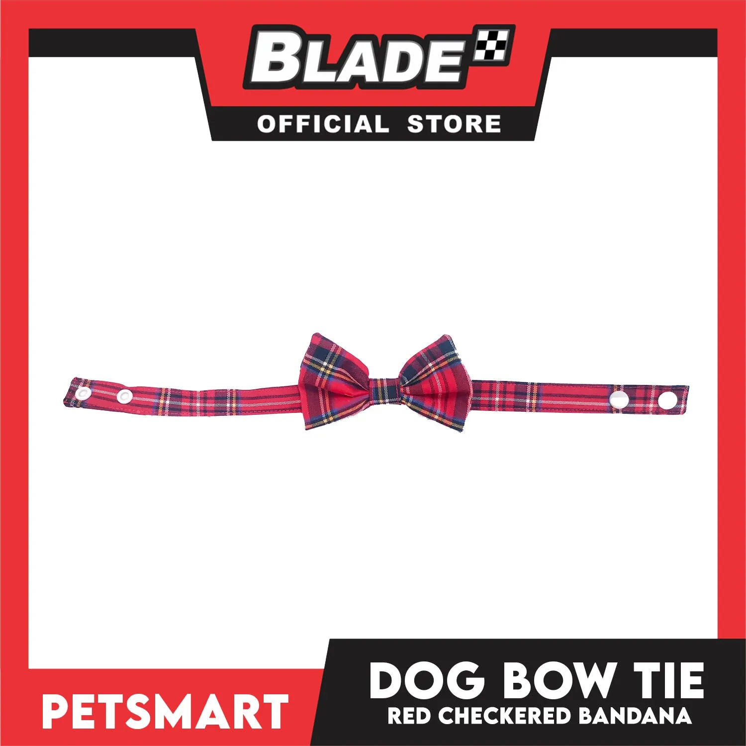 Pet Bow Tie Bandana Checkered Design, Red Color DB-CTN35XS (XS) Perfect Fit For Dogs And Cats