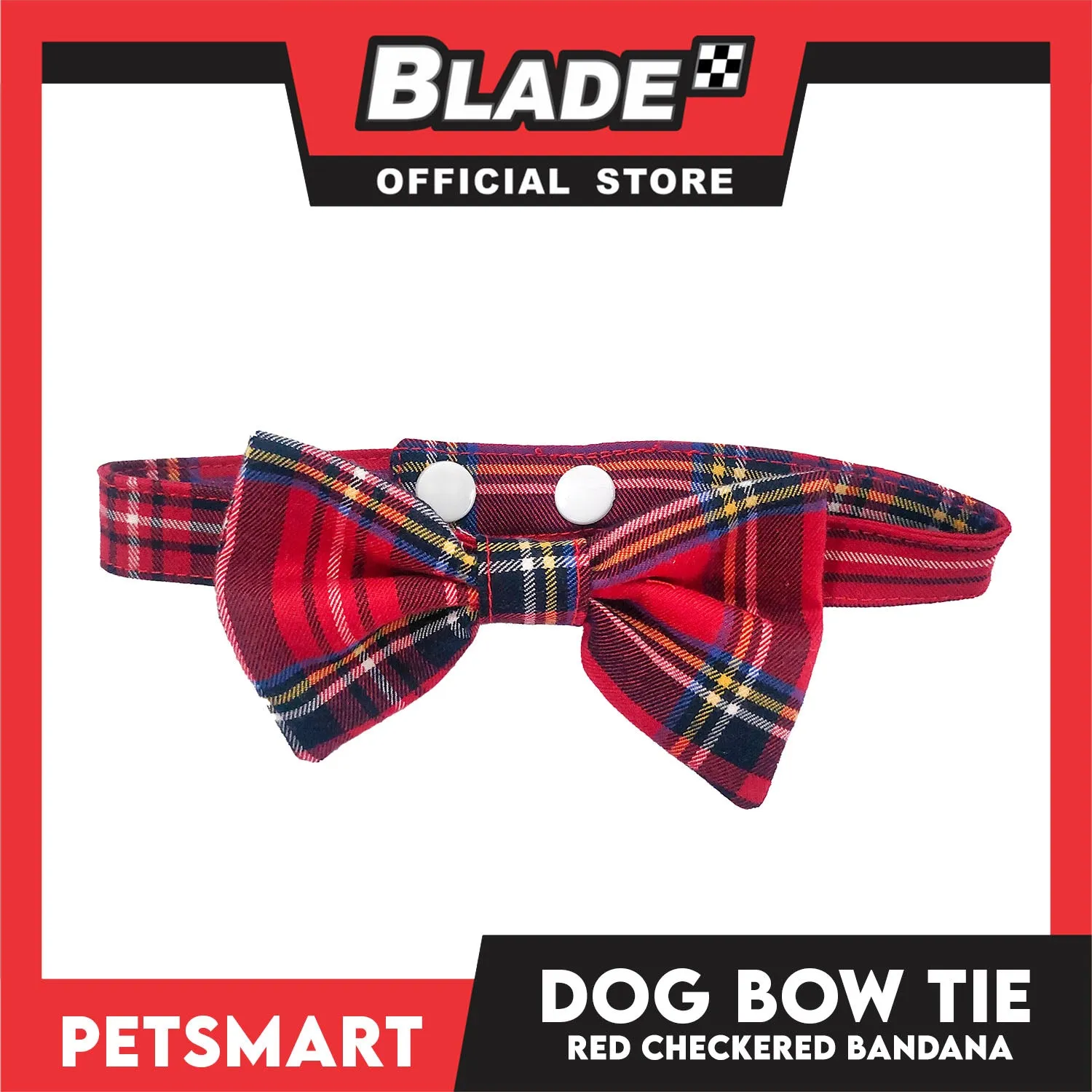 Pet Bow Tie Bandana Checkered Design, Red Color DB-CTN35XS (XS) Perfect Fit For Dogs And Cats