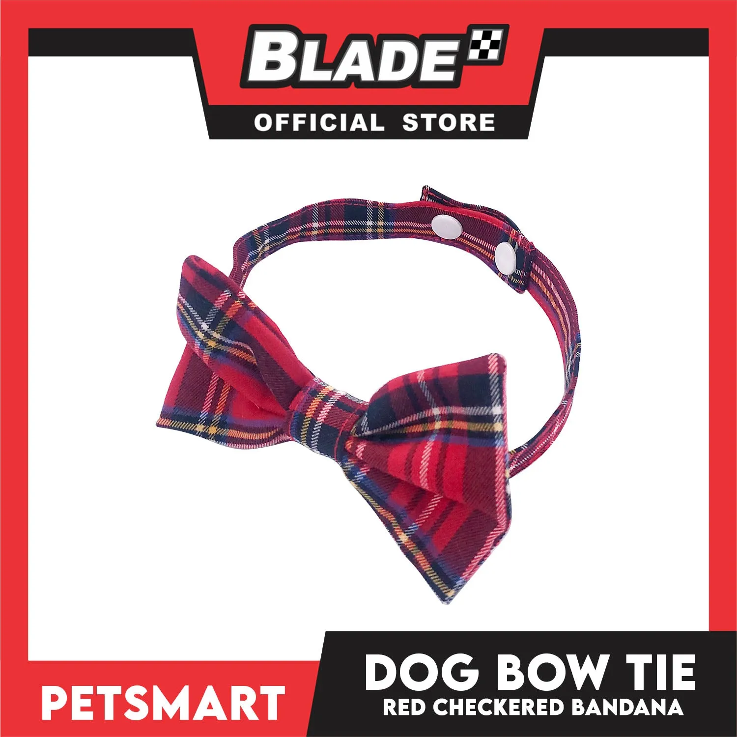 Pet Bow Tie Bandana Checkered Design, Red Color DB-CTN35XS (XS) Perfect Fit For Dogs And Cats