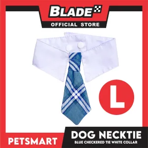 Pet Necktie Bandana Collar Scarf Blue Chekered Design DB-CTN31L (Large) Perfect Fit For Dogs And Cats, Breathable, Soft Lightweight Pet Bandana Collar Scarf