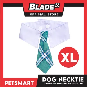 Pet Necktie Bandana Collar Scarf Green Checkered Design  DB-CTN32XL (XL) Perfect Fit For Dogs And Cats, Breathable, Soft Lightweight Pet Bandana Collar Scarf