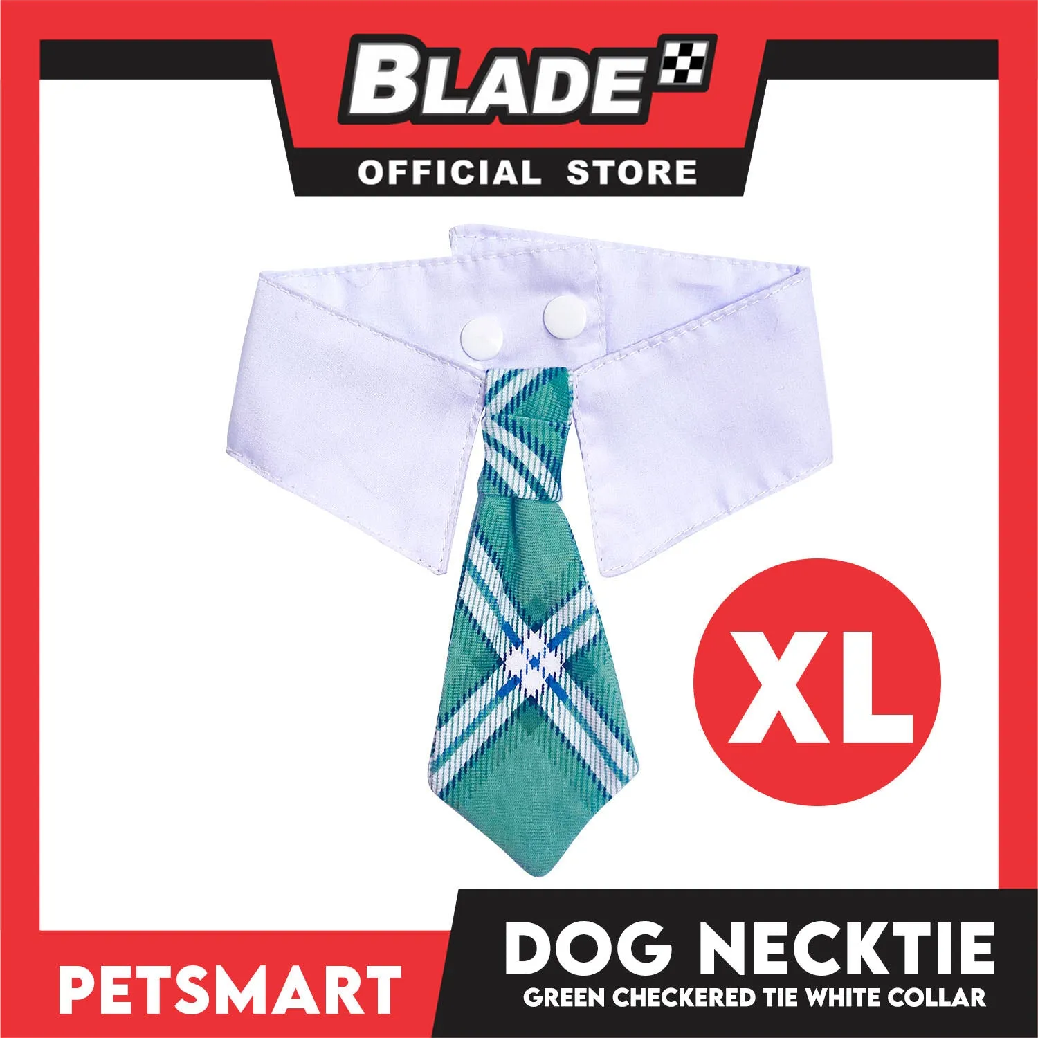 Pet Necktie Bandana Collar Scarf Green Checkered Design  DB-CTN32XL (XL) Perfect Fit For Dogs And Cats, Breathable, Soft Lightweight Pet Bandana Collar Scarf