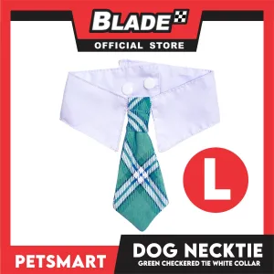 Pet Necktie Bandana Collar Scarf Green Chekered Design  DB-CTN32L (Large) Perfect Fit For Dogs And Cats, Breathable, Soft Lightweight Pet Bandana Collar Scarf