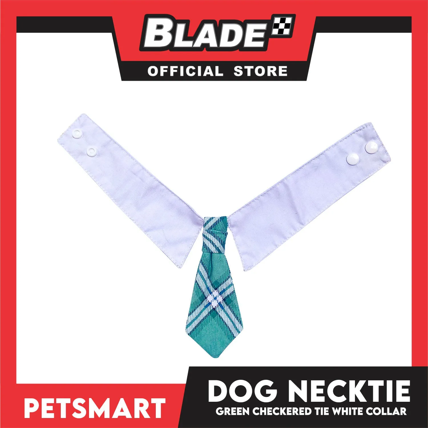 Pet Necktie Bandana Collar Scarf Green Chekered Design  DB-CTN32L (Large) Perfect Fit For Dogs And Cats, Breathable, Soft Lightweight Pet Bandana Collar Scarf