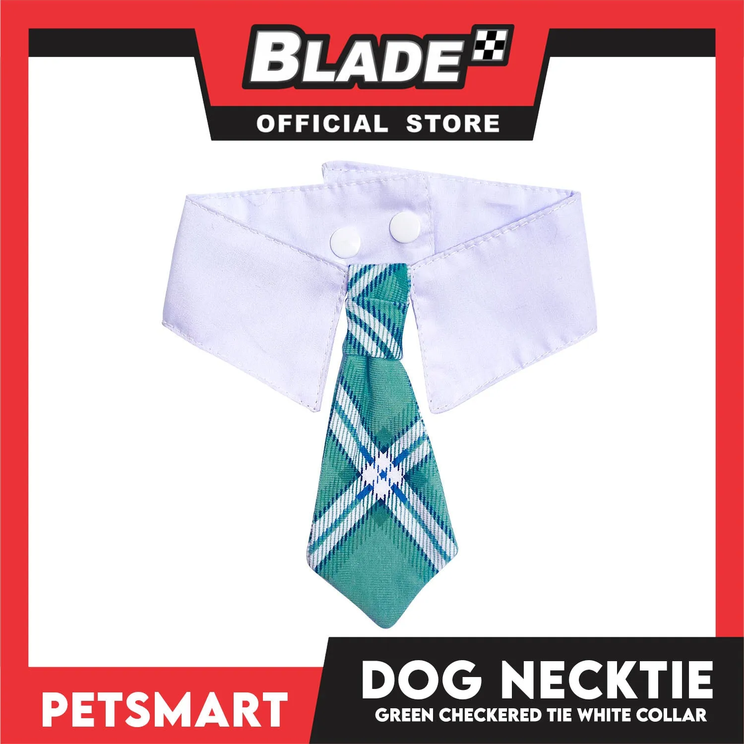 Pet Necktie Bandana Collar Scarf Green Chekered Design  DB-CTN32L (Large) Perfect Fit For Dogs And Cats, Breathable, Soft Lightweight Pet Bandana Collar Scarf