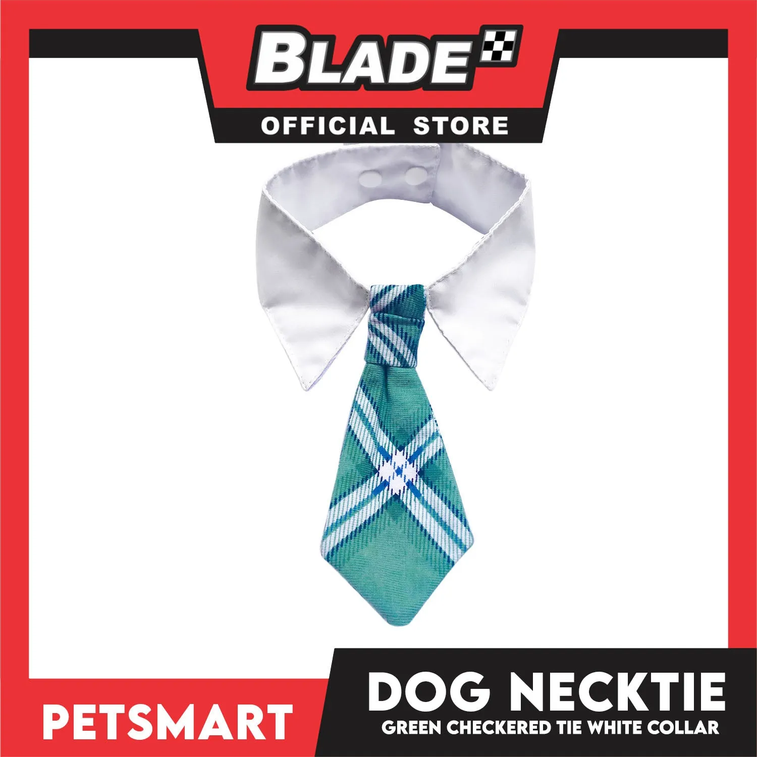 Pet Necktie Bandana Collar Scarf Green Chekered Design  DB-CTN32M (Medium) Perfect Fit For Dogs And Cats, Breathable, Soft Lightweight Pet Bandana Collar Scarf