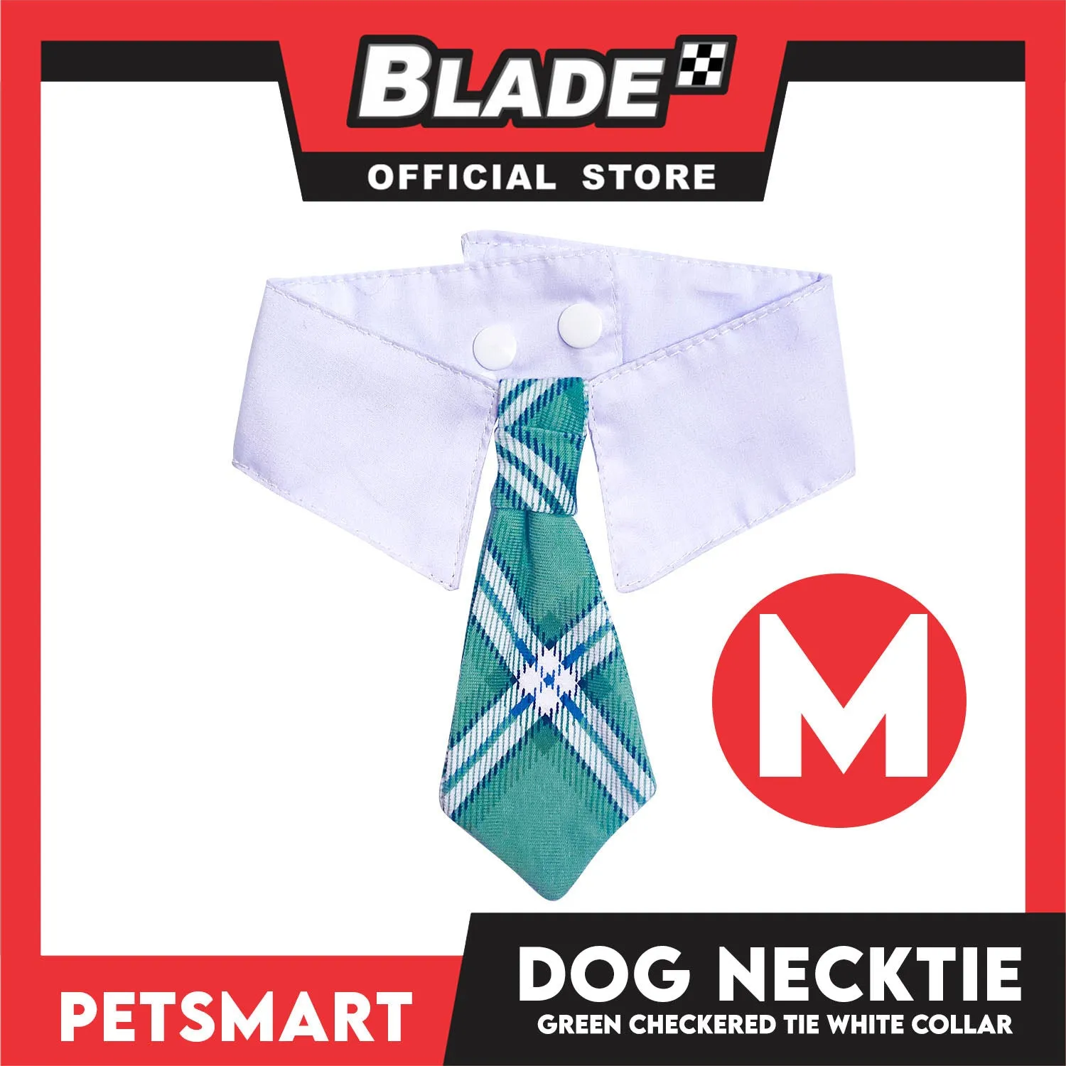 Pet Necktie Bandana Collar Scarf Green Chekered Design  DB-CTN32M (Medium) Perfect Fit For Dogs And Cats, Breathable, Soft Lightweight Pet Bandana Collar Scarf