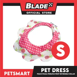 Pet Necktie Bandana Collar Scarf Peach Polka Dots Pineapple Design DB-CTN30S (Small) Perfect Fit For Dogs And Cats, Breathable, Soft Lightweight Pet Bandana Collar Scarf