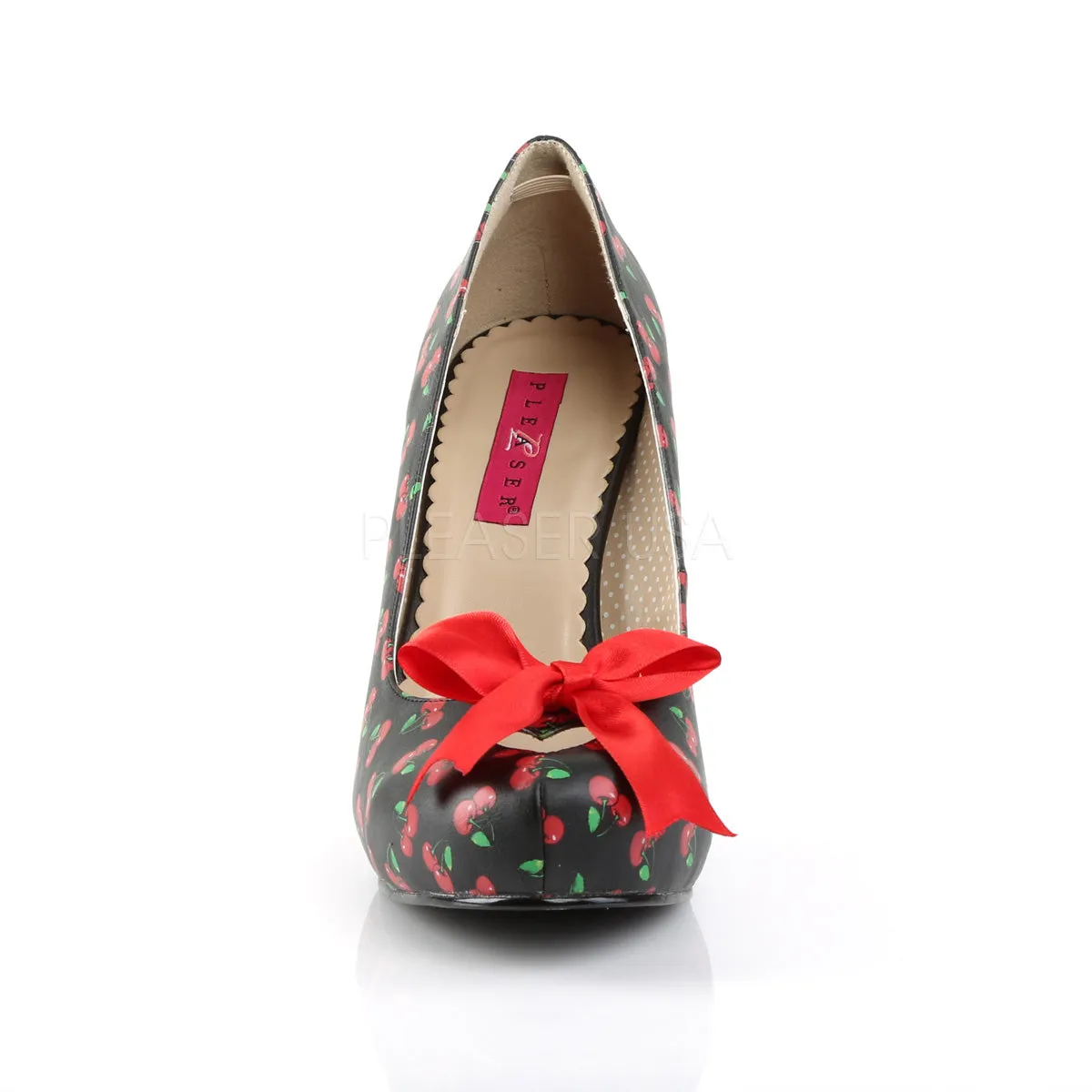 PINUP-05  Black-Red Cherry Faux Leather
