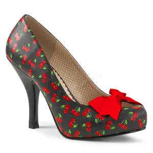 PINUP-05  Black-Red Cherry Faux Leather