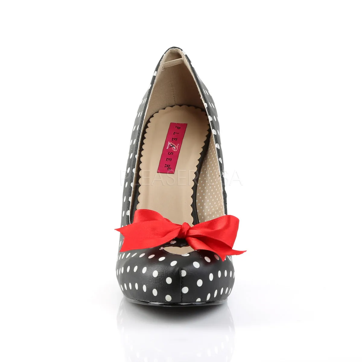 PINUP-05  Black-White Dot Faux Leather