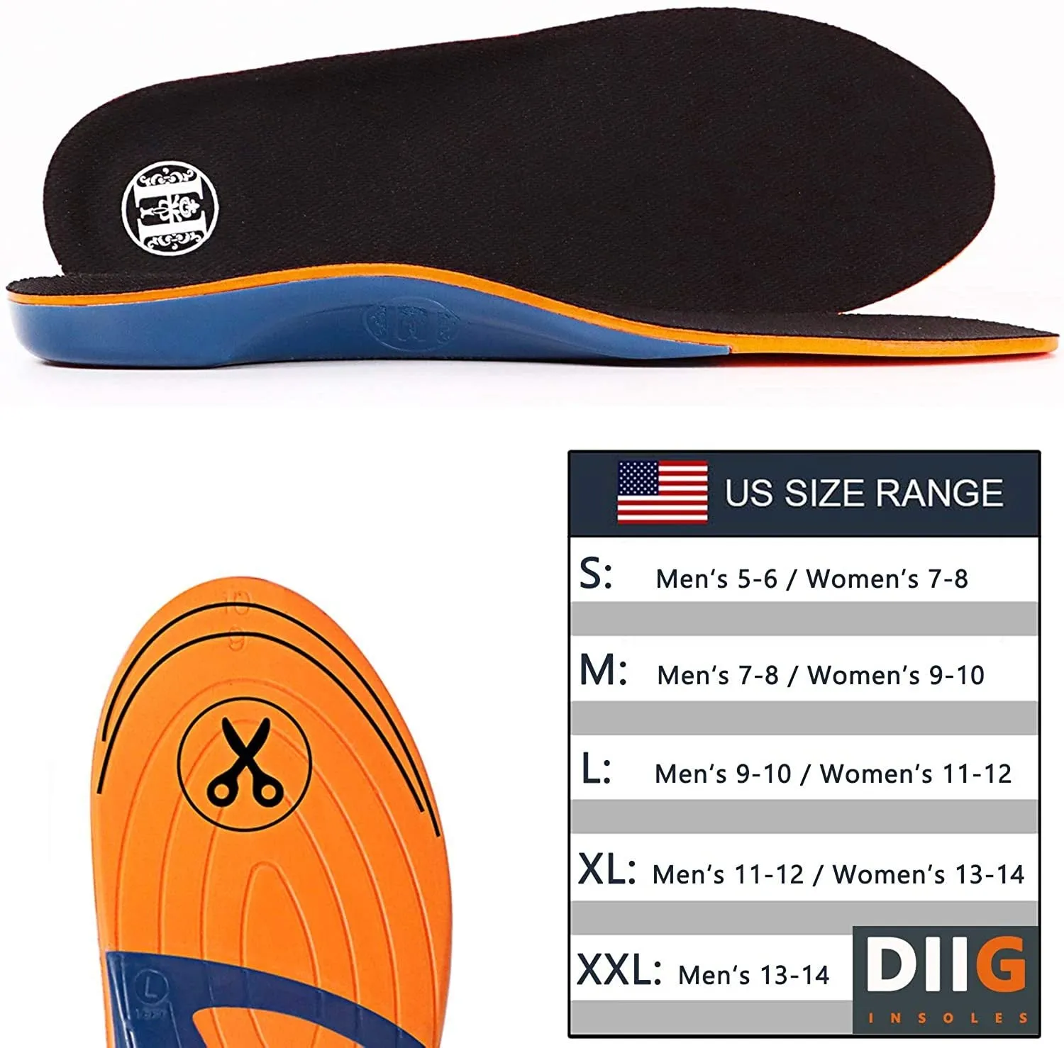 Plantar Fasciitis Sports Orthotic Insoles Arch Support Heel Pain Insoles
