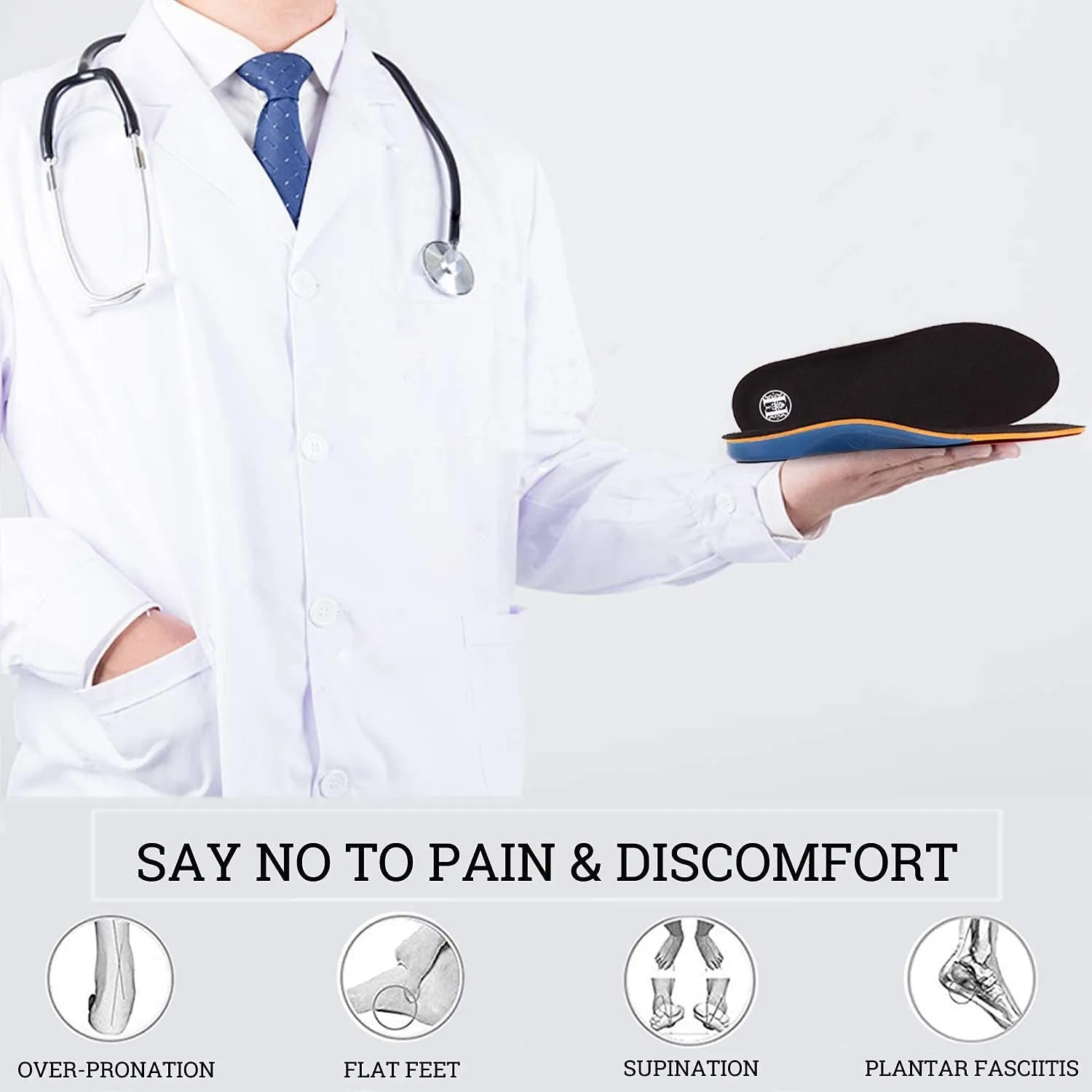Plantar Fasciitis Sports Orthotic Insoles Arch Support Heel Pain Insoles
