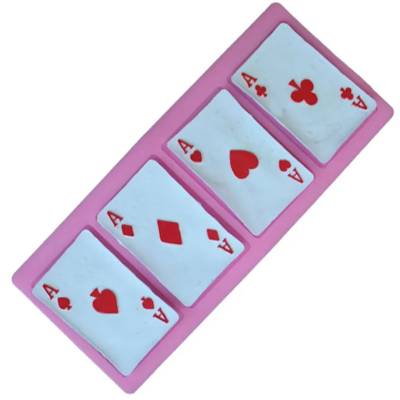 Playing Cards Silicone Mold -food mold / uv resin molds C135 (4 cavity)