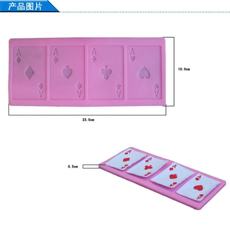 Playing Cards Silicone Mold -food mold / uv resin molds C135 (4 cavity)
