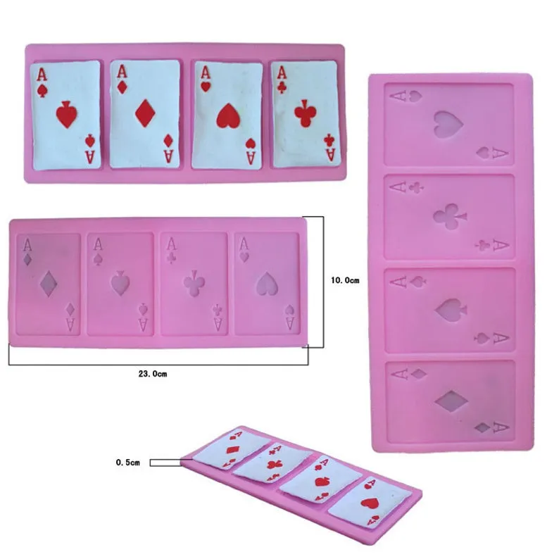 Playing Cards Silicone Mold -food mold / uv resin molds C135 (4 cavity)