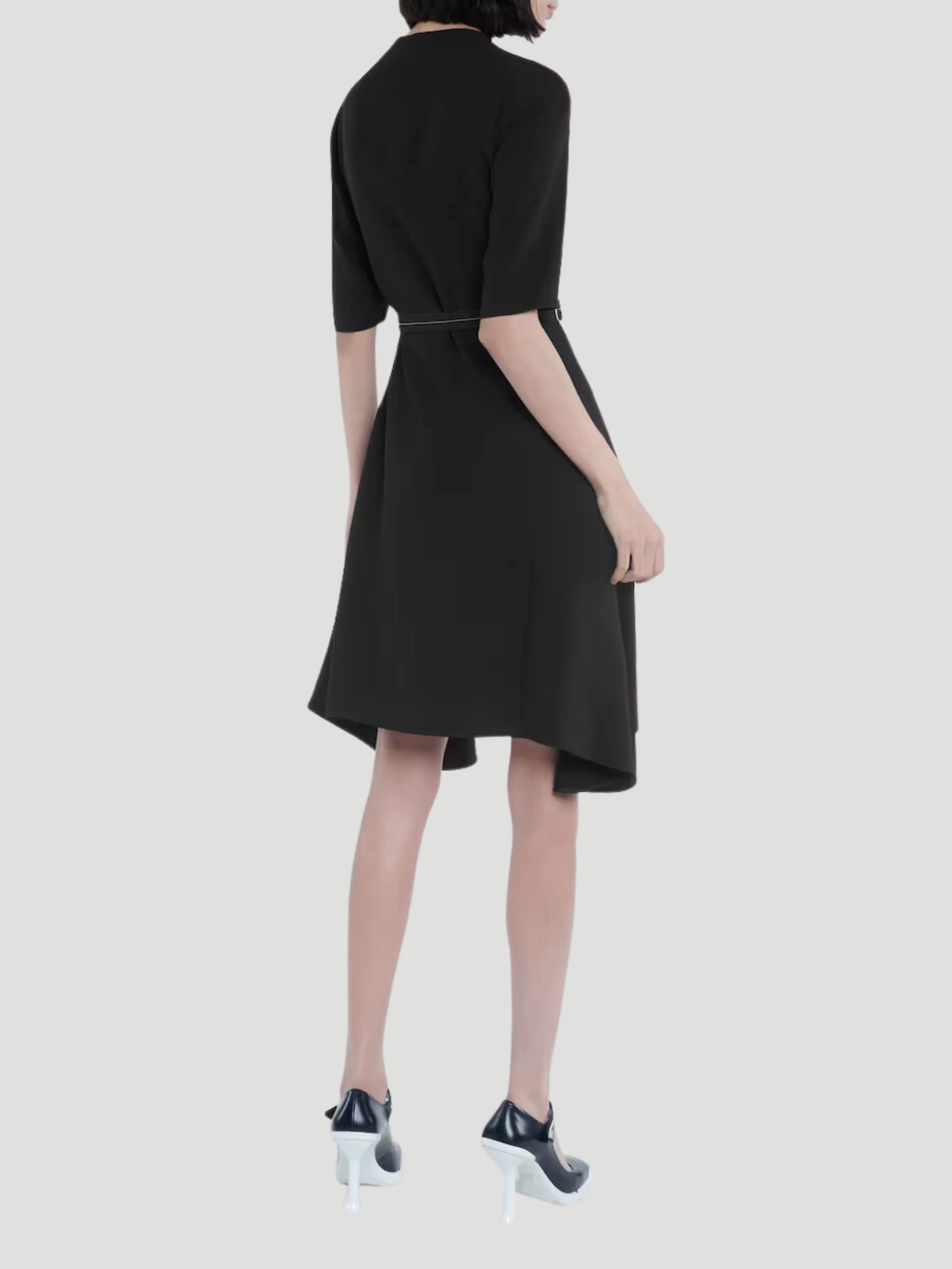 Prada Short Sleeve Dress with Zip Front and Belt