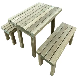 Premium Outdoor Table and Bench Set