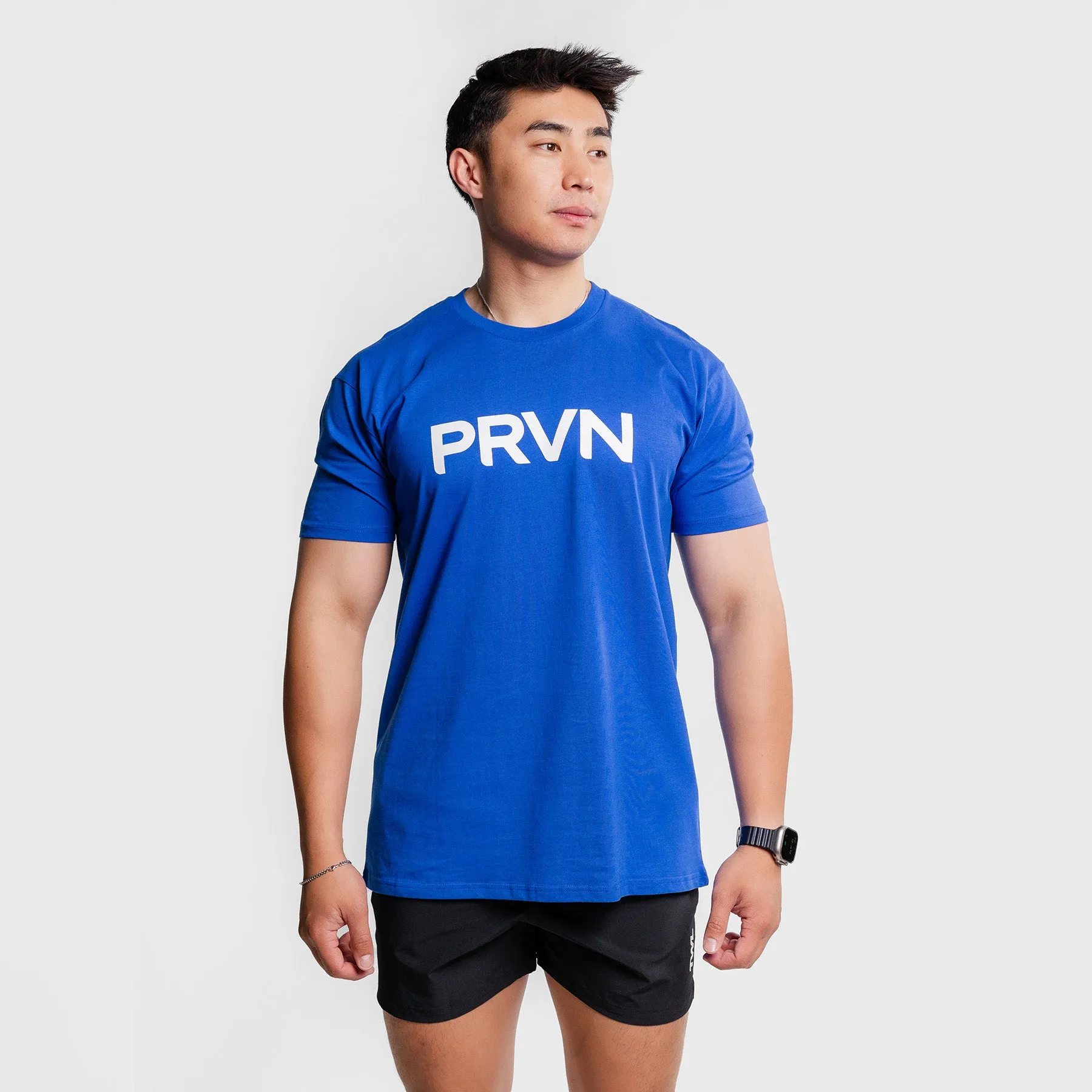 PRVN - STAPLE T-SHIRT - BLUE/WHITE