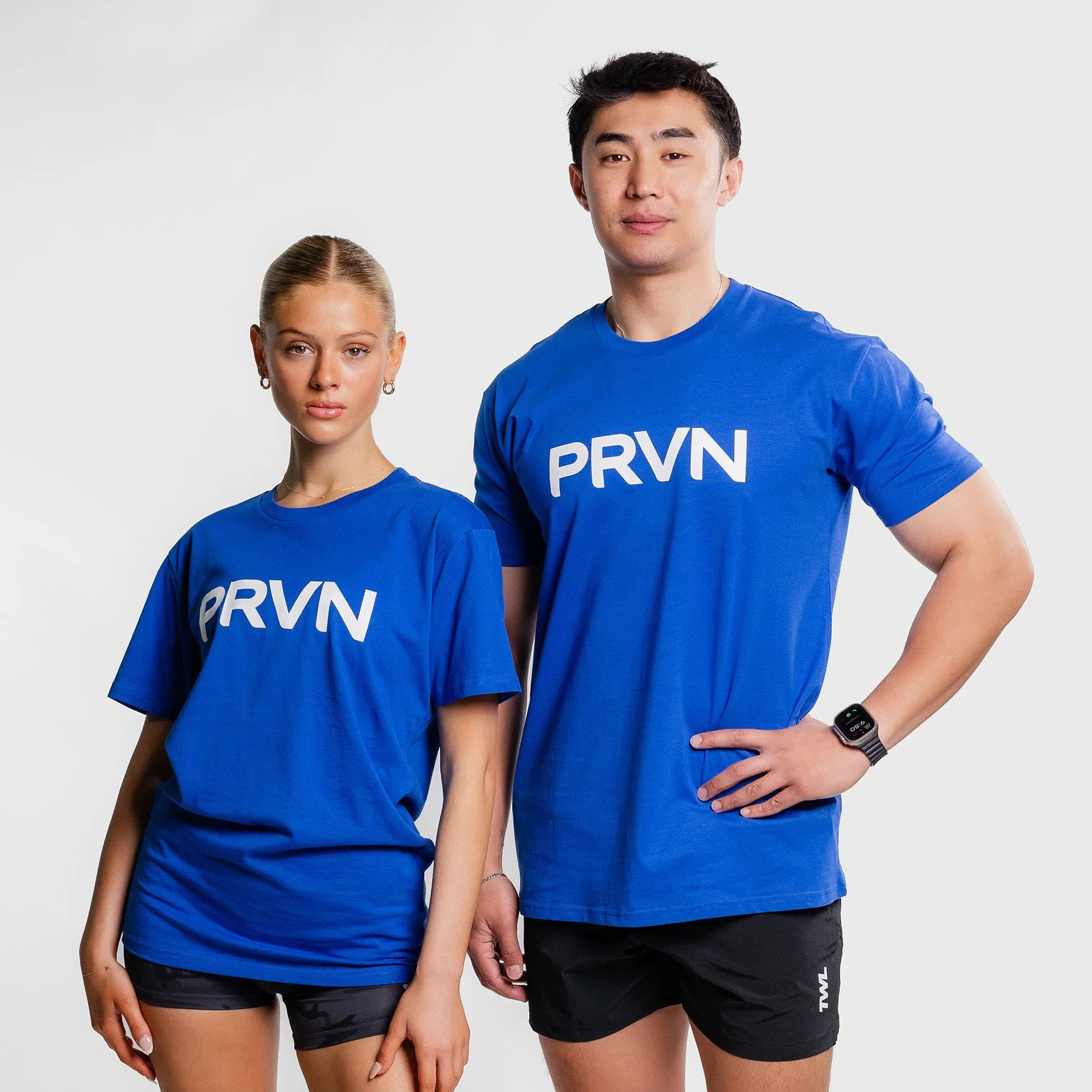 PRVN - STAPLE T-SHIRT - BLUE/WHITE