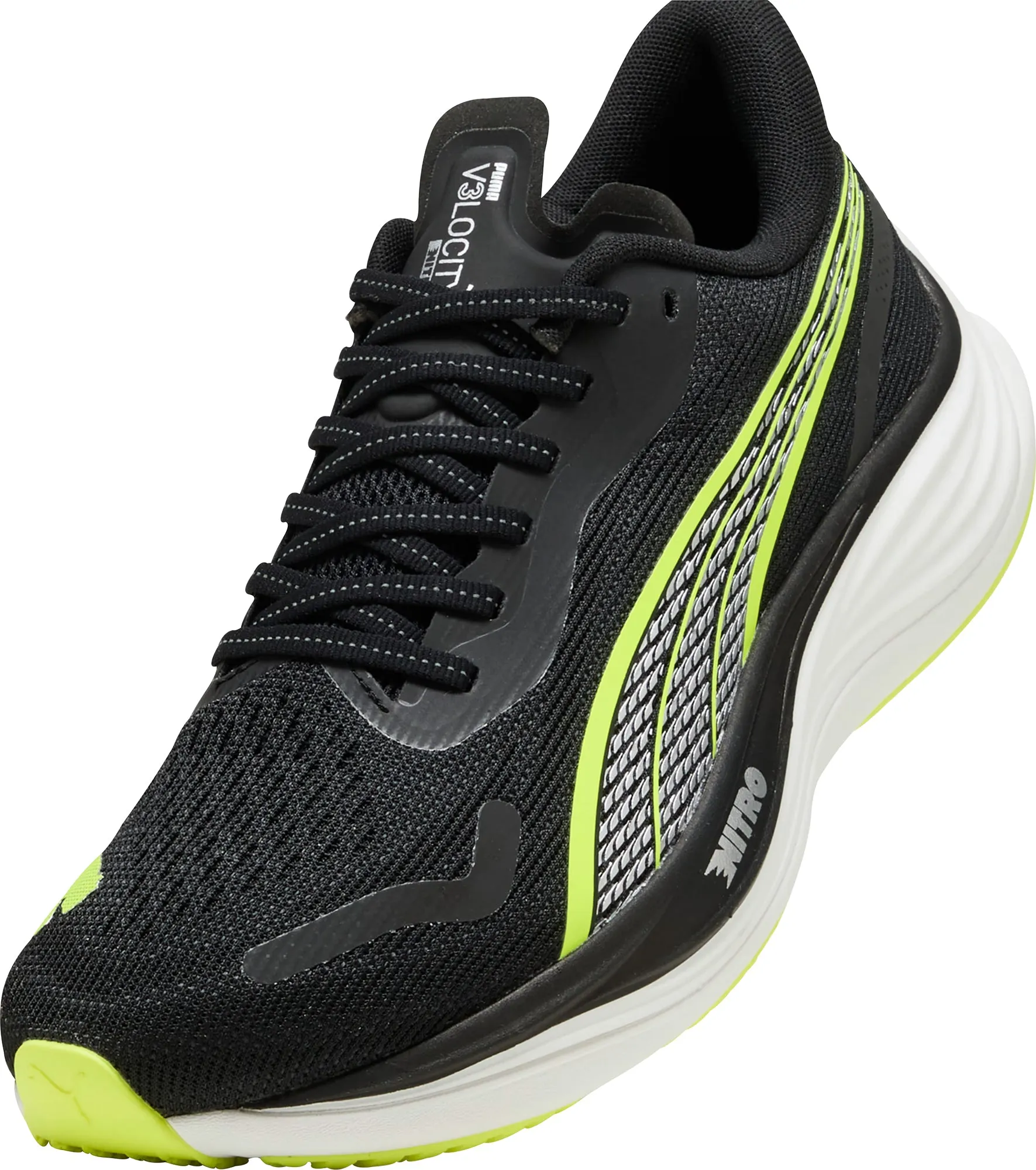 Puma Velocity Nitro 3 WIDE FIT Mens Running Shoes - Black