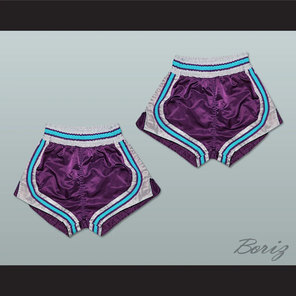 Purple-Light Blue-White Retro Style Basketball Shorts