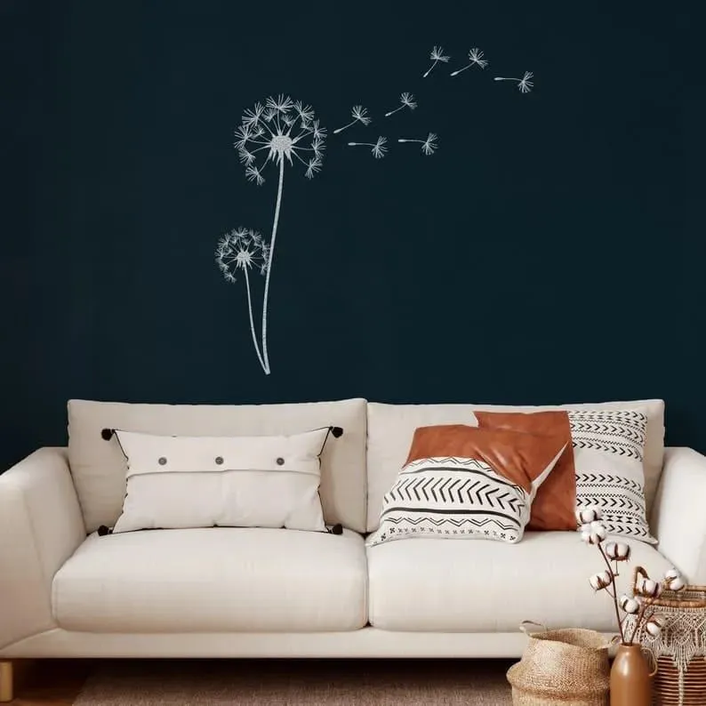 Pusteblume with Flying Seeds Metal Wall Hanging Decor