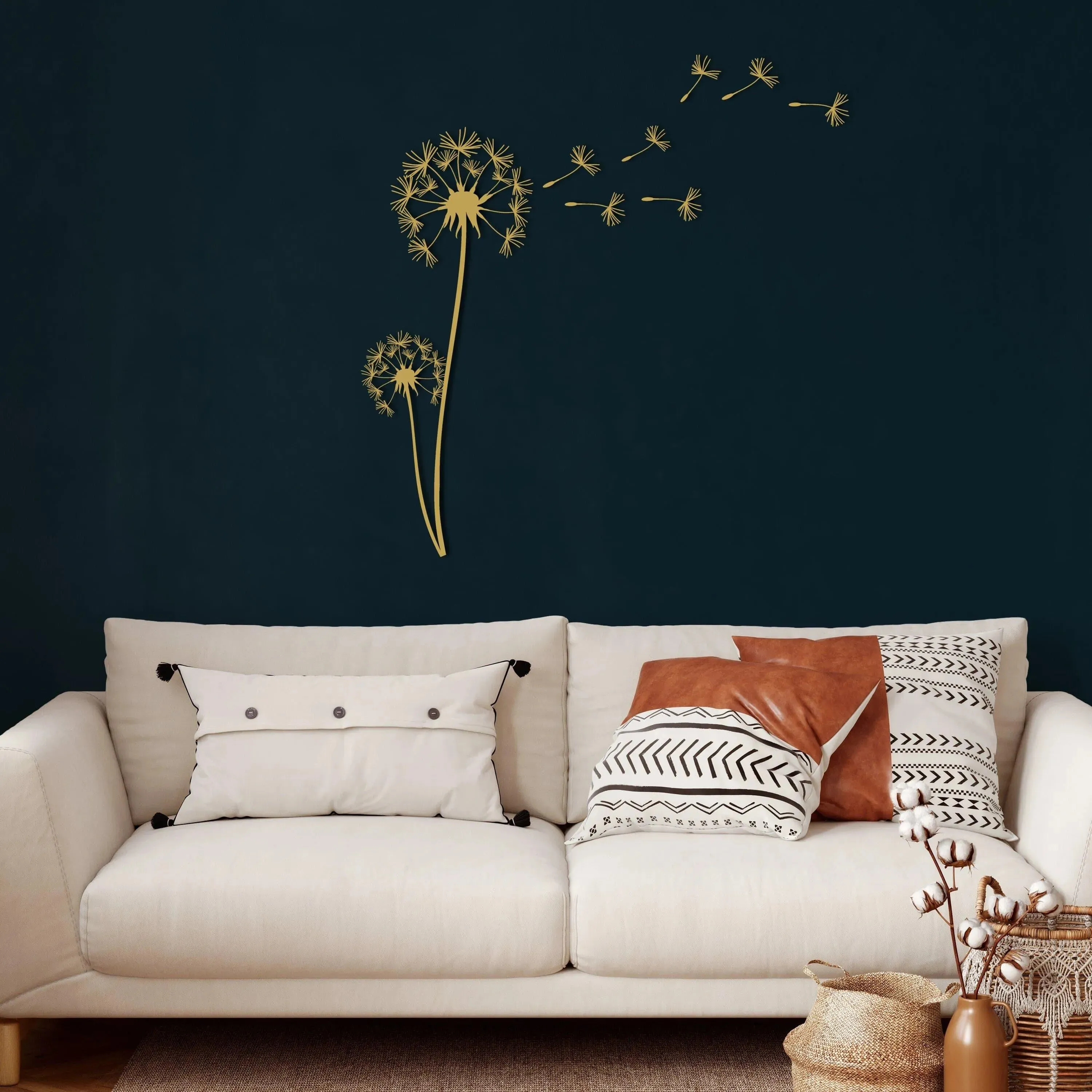 Pusteblume with Flying Seeds Metal Wall Hanging Decor