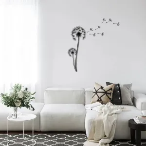 Pusteblume with Flying Seeds Metal Wall Hanging Decor