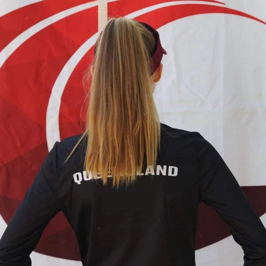 QLD Athletics - Ladies Black Long sleeve Training Tee