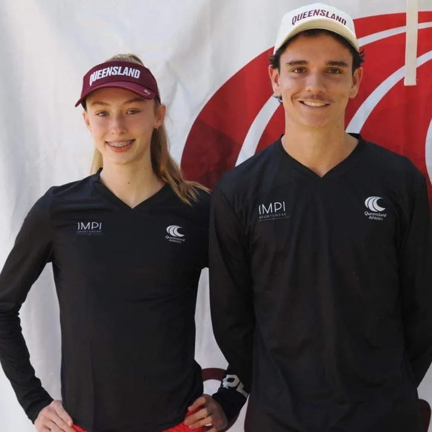 QLD Athletics - Ladies Black Long sleeve Training Tee