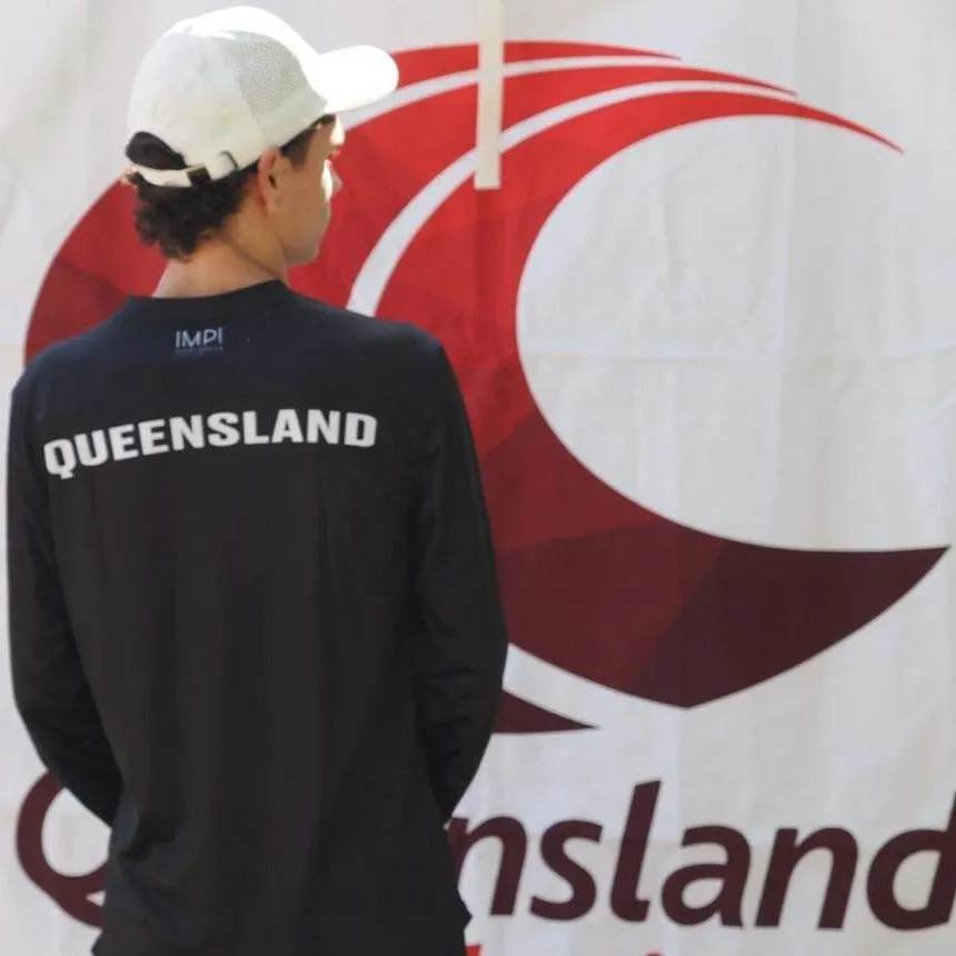 QLD Athletics - Mens Long Sleeve Training Tee - Black