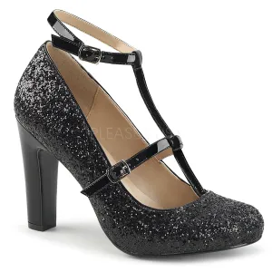QUEEN-01  Black Glitter-Patent