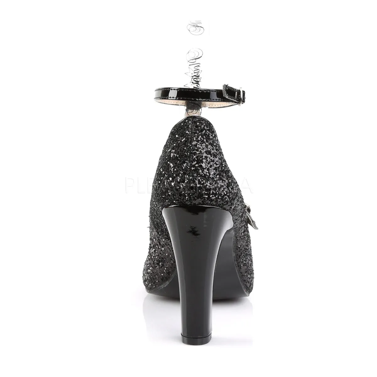 QUEEN-01  Black Glitter-Patent