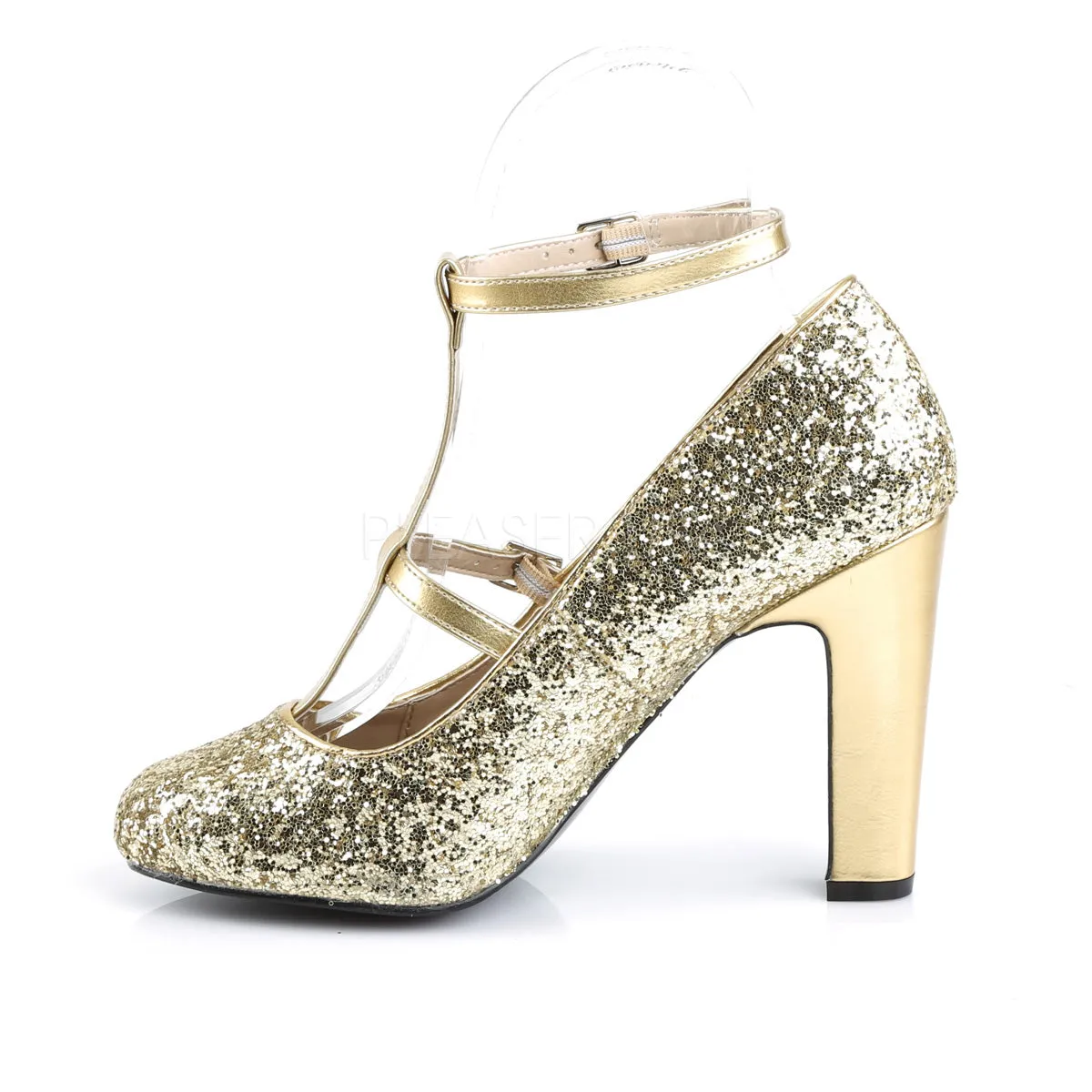 QUEEN-01  Gold Glitter-Metallic Pu