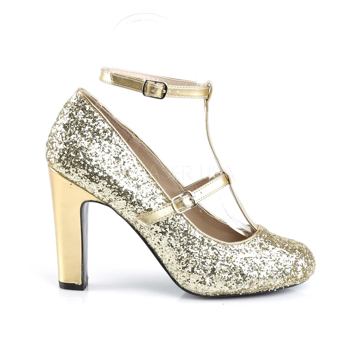 QUEEN-01  Gold Glitter-Metallic Pu