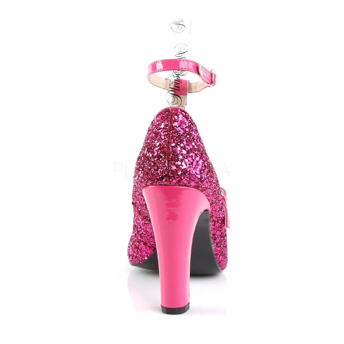 QUEEN-01  Hot Pink Glitter-Patent