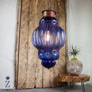 Queen Pendant Light | Cobalt Blue Glass Pendant Light