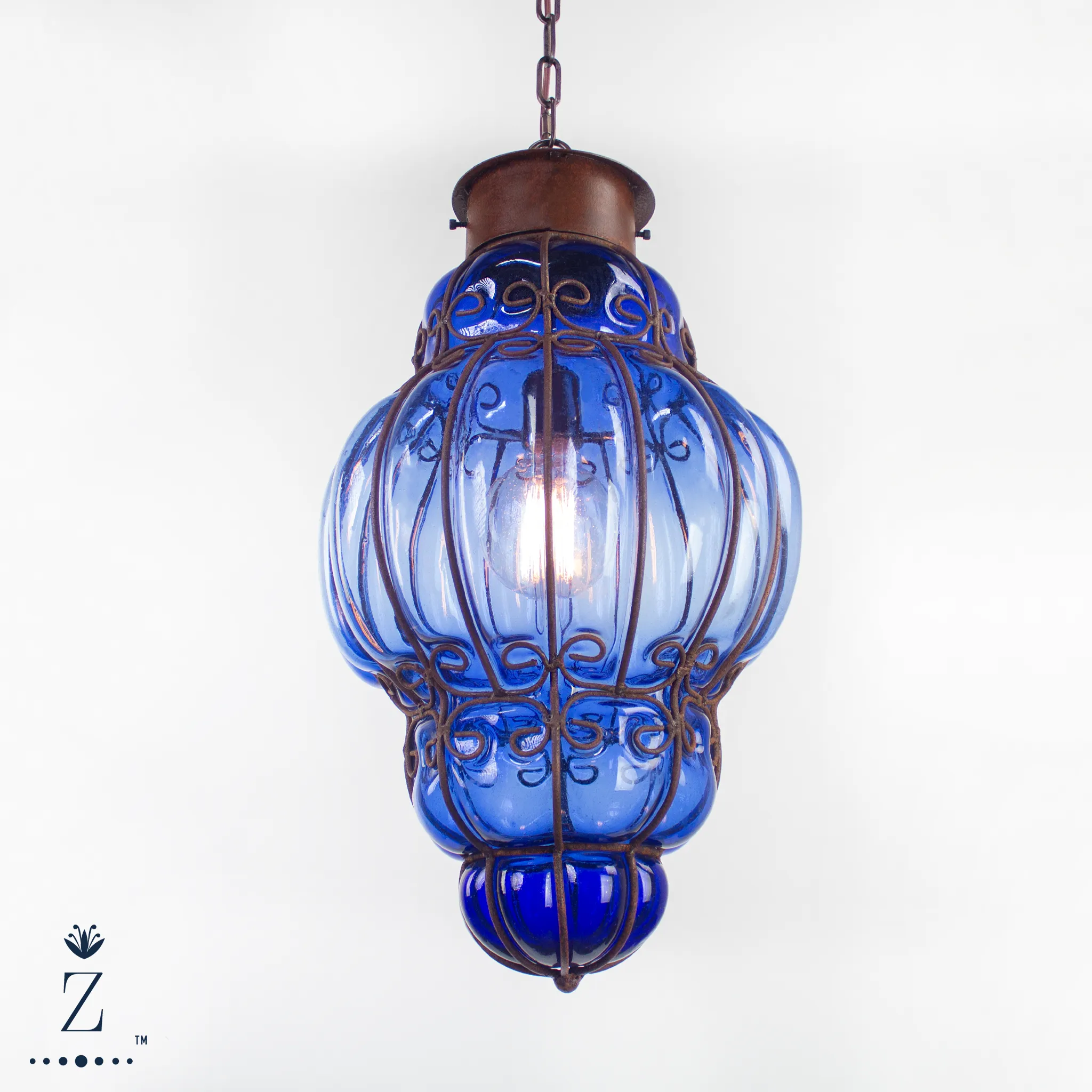 Queen Pendant Light | Cobalt Blue Glass Pendant Light