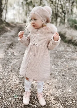 "Serene" Pink Faux Fur Hooded Coat