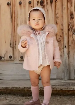 "Serenity" Pink Faux Fur Hooded Coat