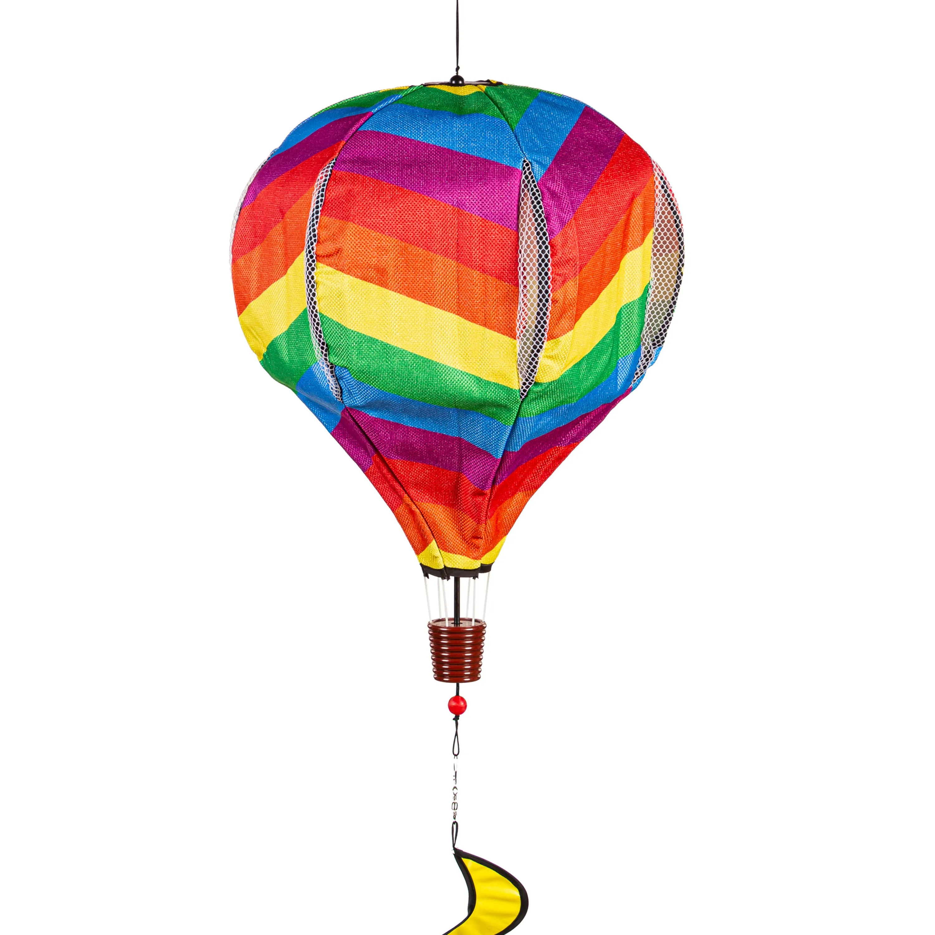 Rainbow Chevron Burlap Balloon Spinner,45bb626
