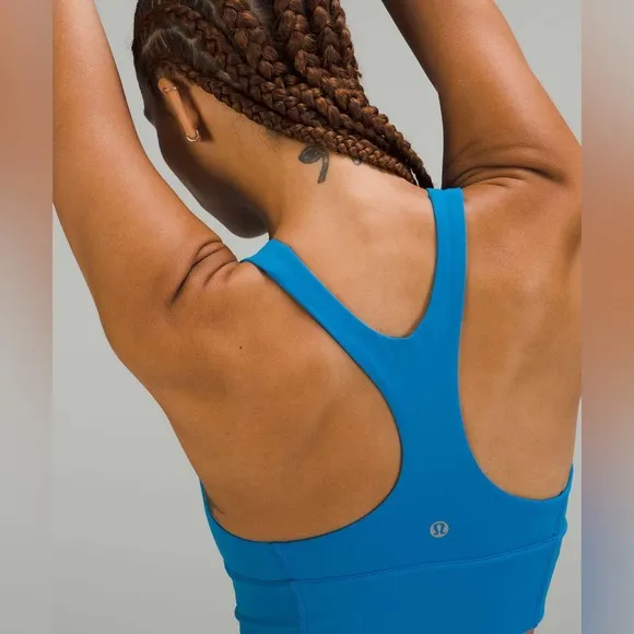 Rare Lululemon Wunder Train Longline Bra *Medium Support, C/D Cup Size 4 Blue